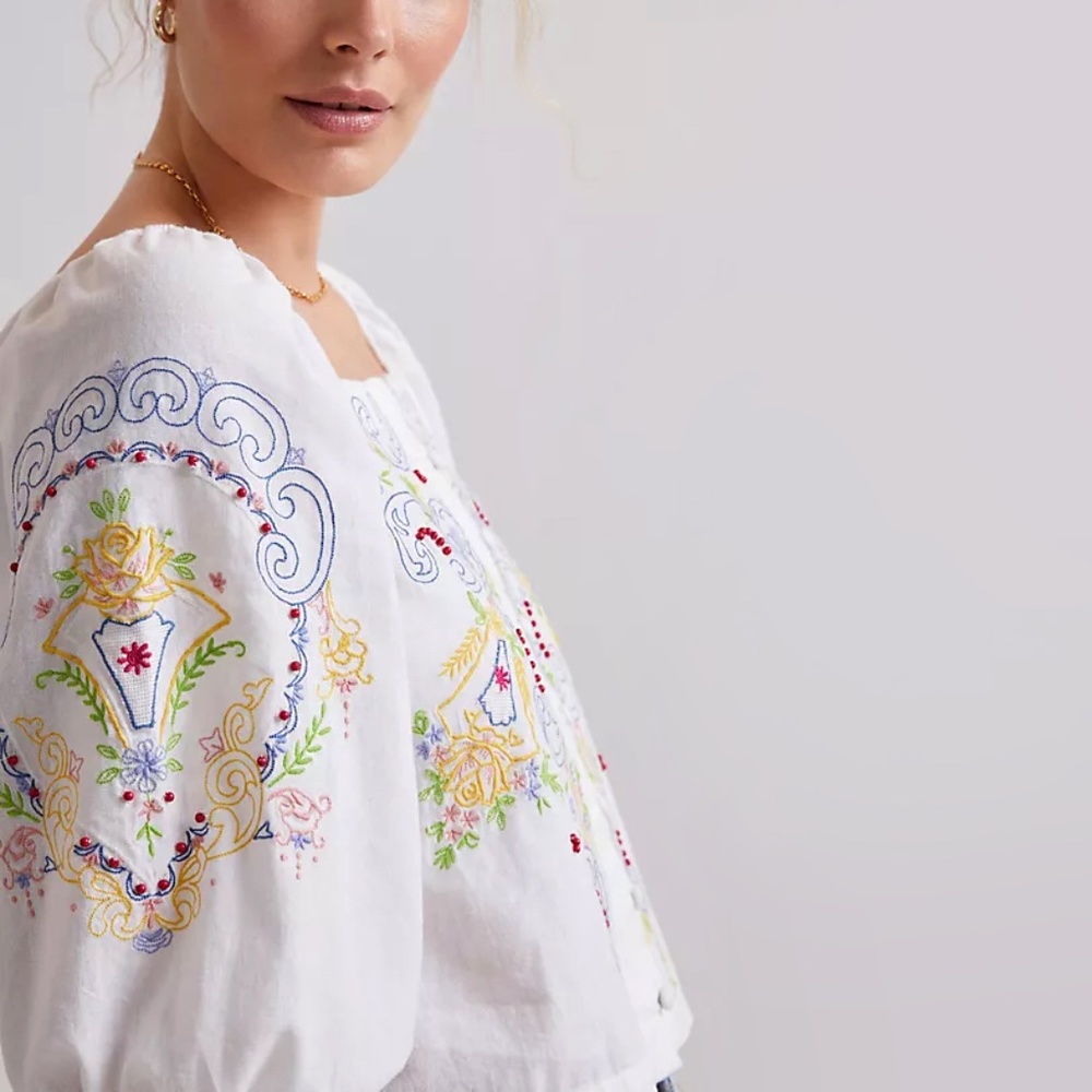 ANTHROPOLOGIE | Lightweight Paisley Embellished Blouse | NWT - Picture 3 of 7